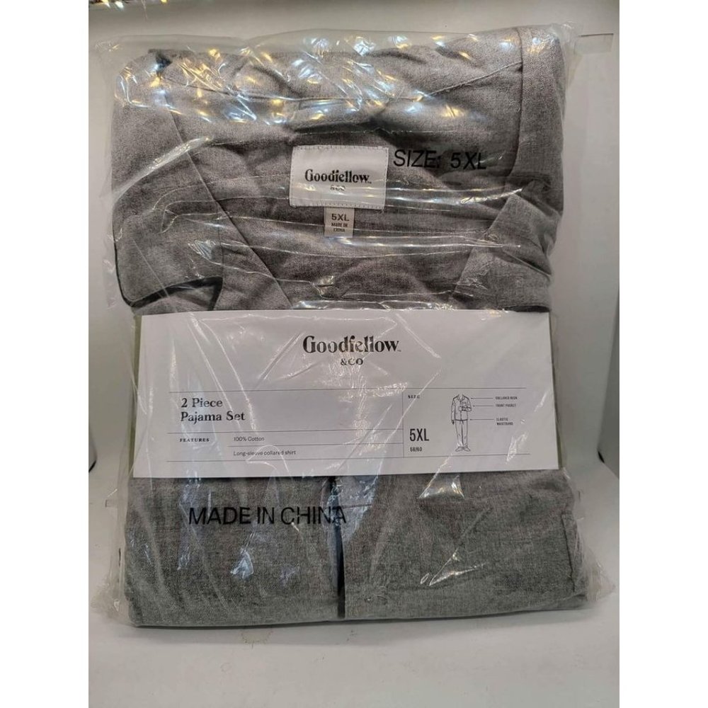 Men's Big & Tall Woven Pajama Set - Goodfellow & Co Heather Gray 5XL